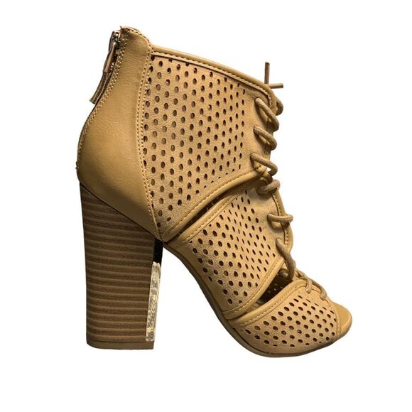 Call It Spring Perforated Lace Up Booties - Picture 2 of 9